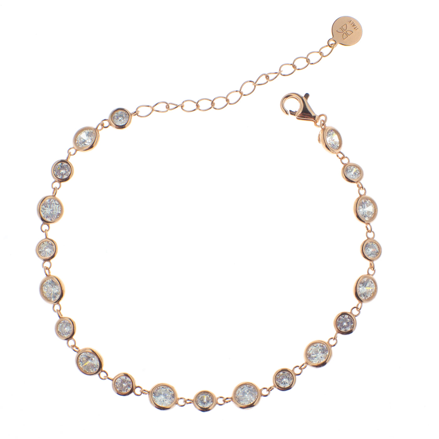 Braccialetto argento 925/ooo placcato oro rosè & Zirconi