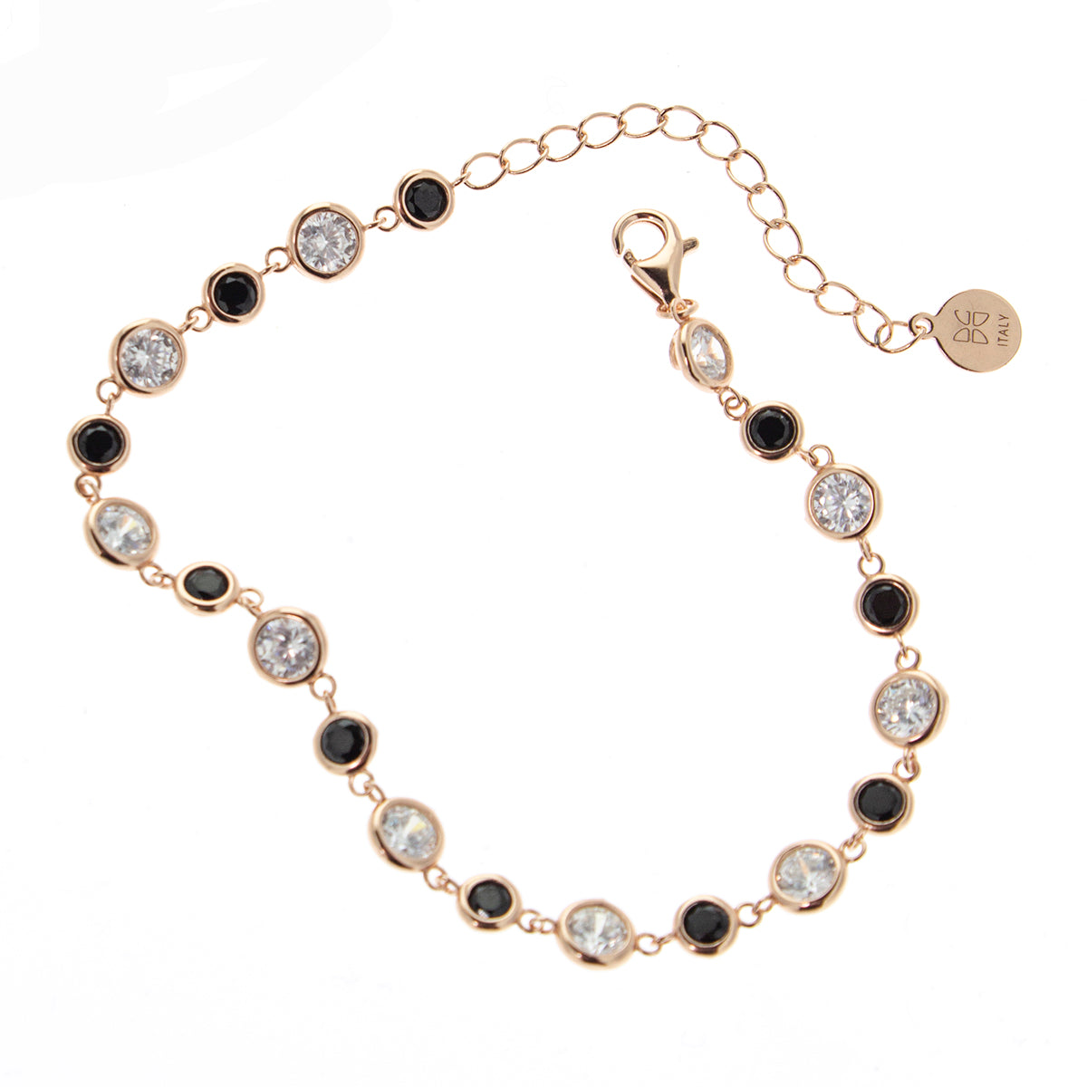 Braccialetto argento 925/ooo placcato oro rosè & Zirconi