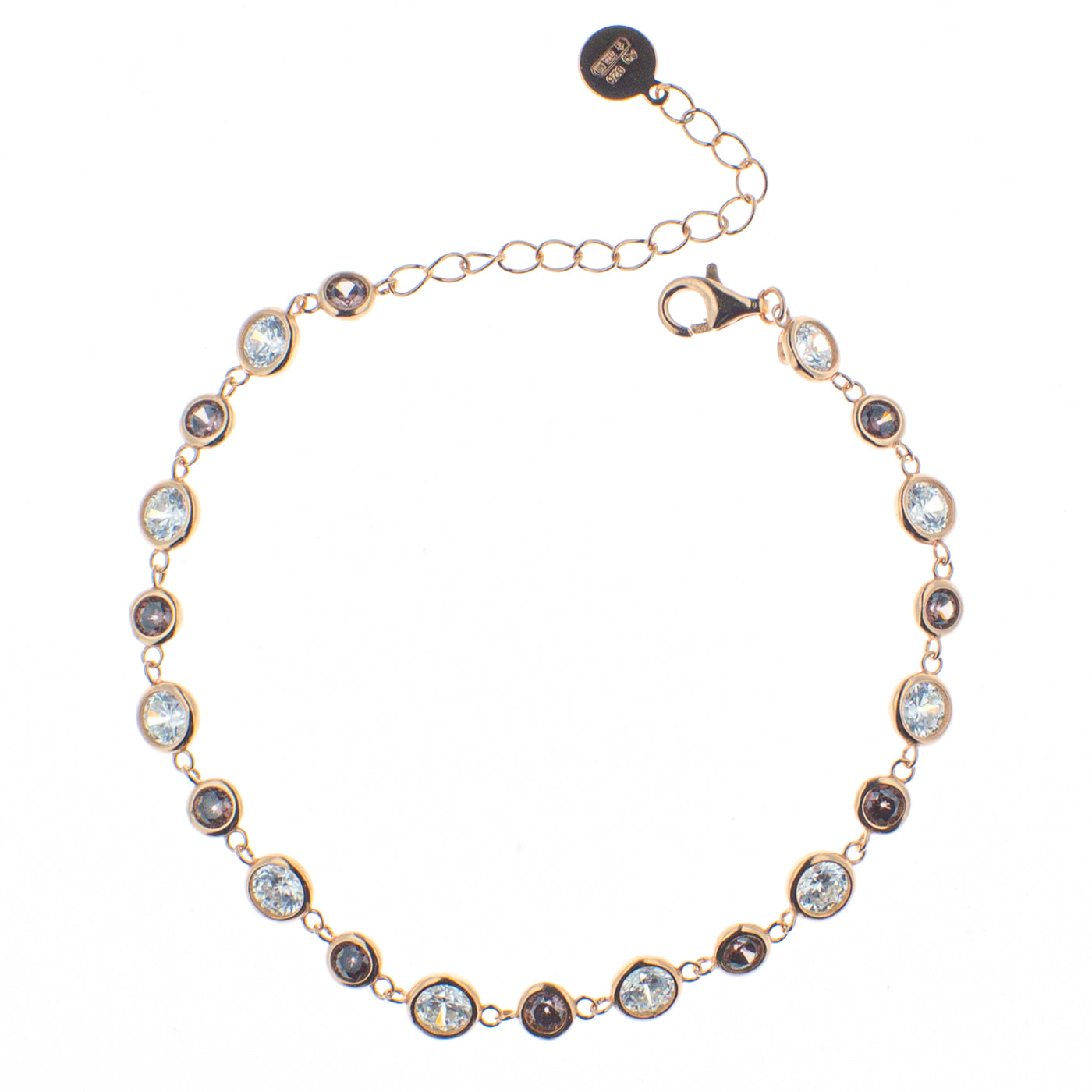 Braccialetto argento 925/ooo placcato oro rosè & Zirconi