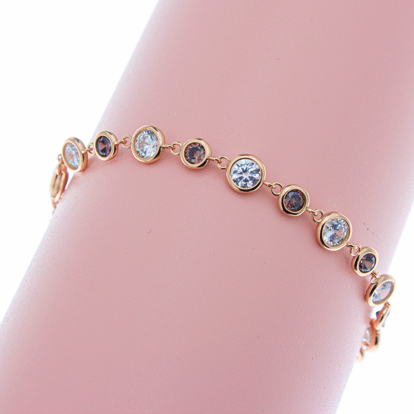 Braccialetto argento 925/ooo placcato oro rosè & Zirconi