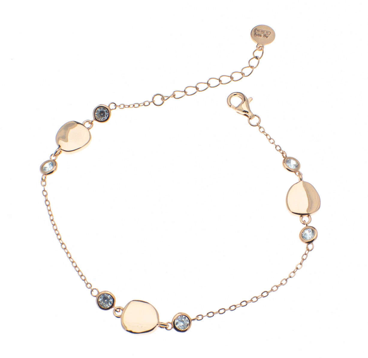 Braccialetto argento 925/ooo placcato oro rosè & Zirconi