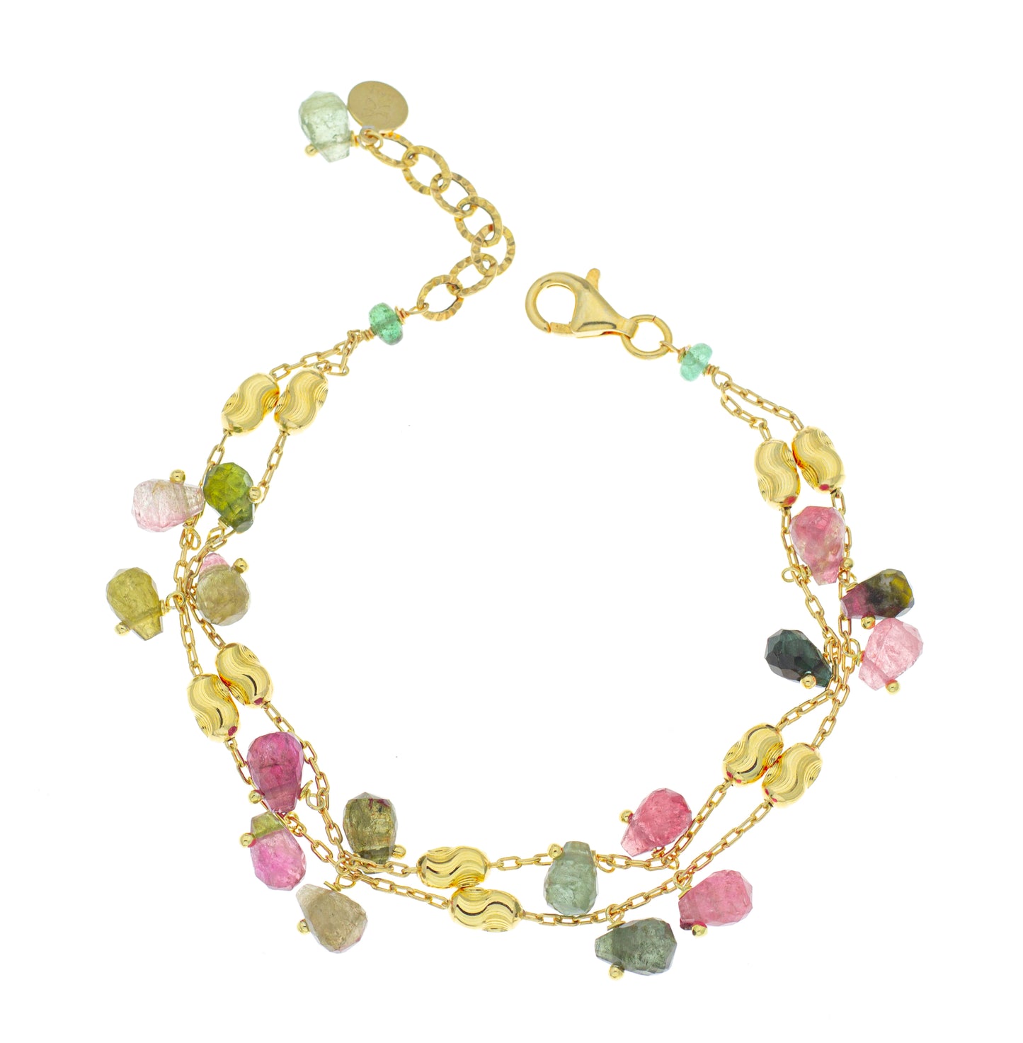 Braccialetto argento 925/ooo pietre di Tormalina multicolore