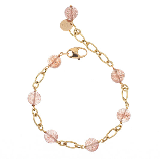 Braccialetto argento 925/ooo perle coltivate pietre di Acquamarina & Quarzi