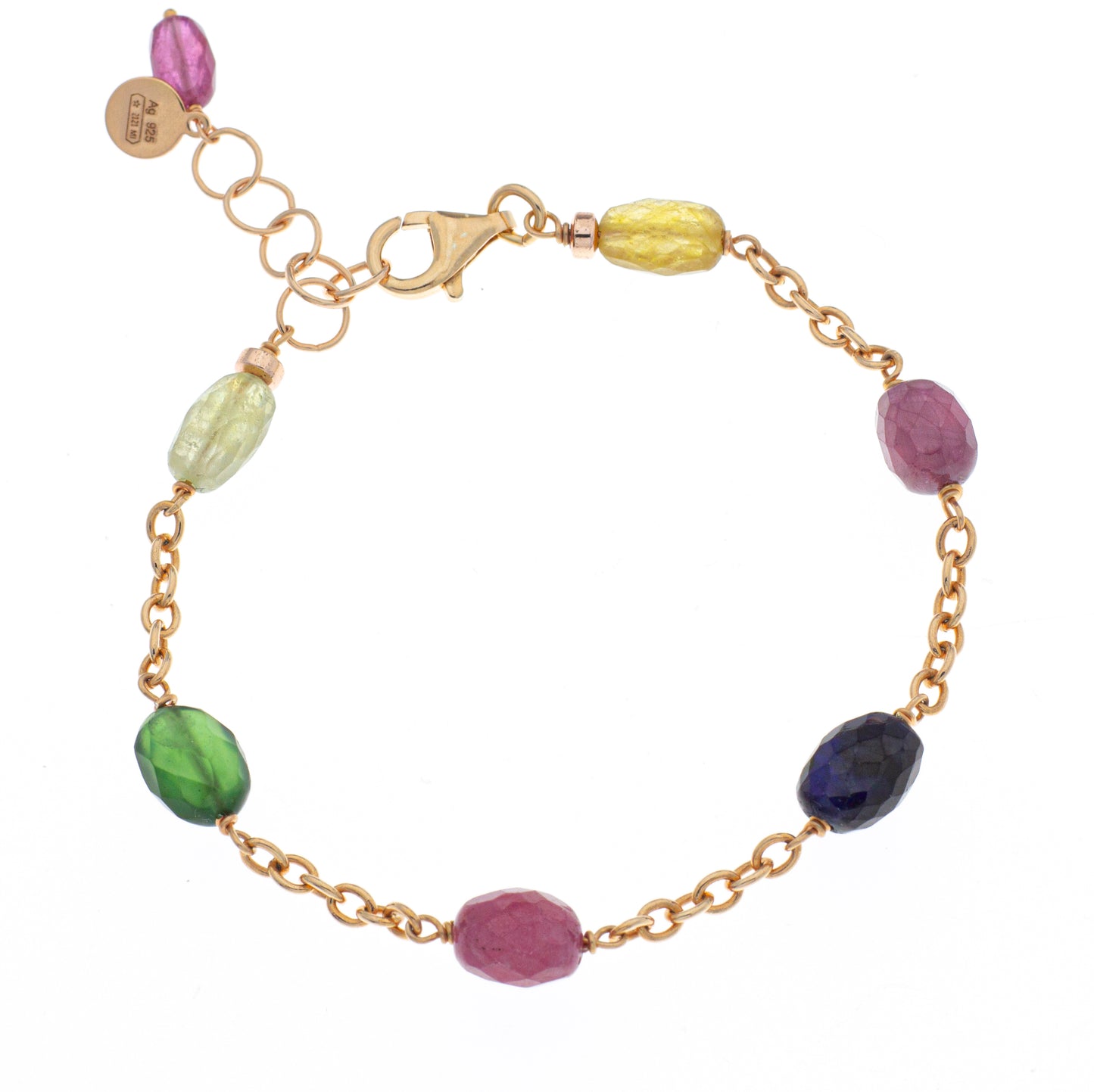 Braccialetto argento 925/ooo Zaffiri multi colore