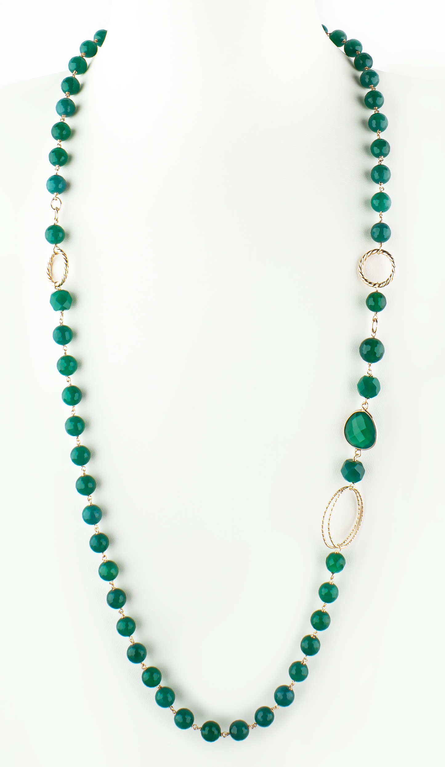 Collana in argento 925/ooo | Green Onyx naturale |