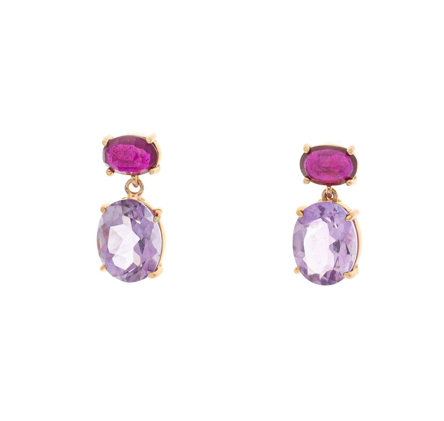 Orecchini in argento 925/ooo Quarzi e Rubini