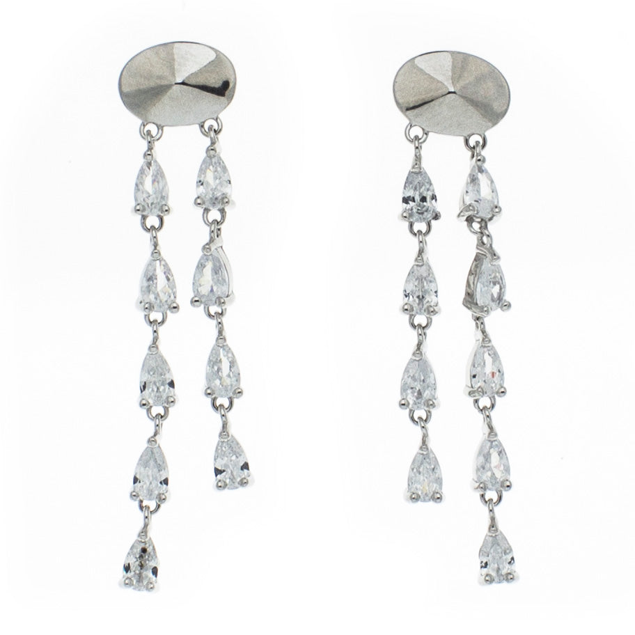 Orecchini in argento 925/ooo placcati rodio & zirconi