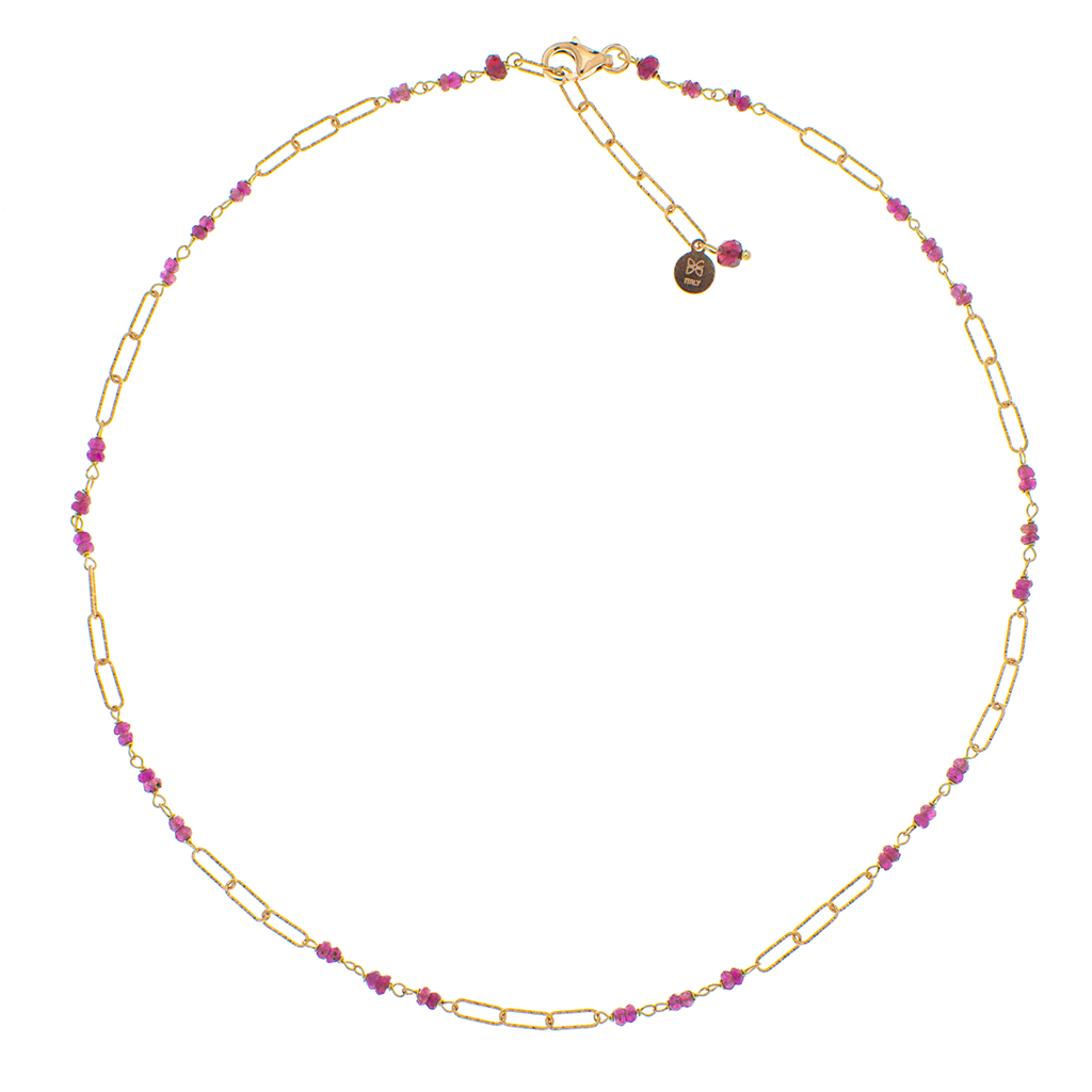 Collana girocollo argento 925/ooo placcato oro rosè, pietre preziose