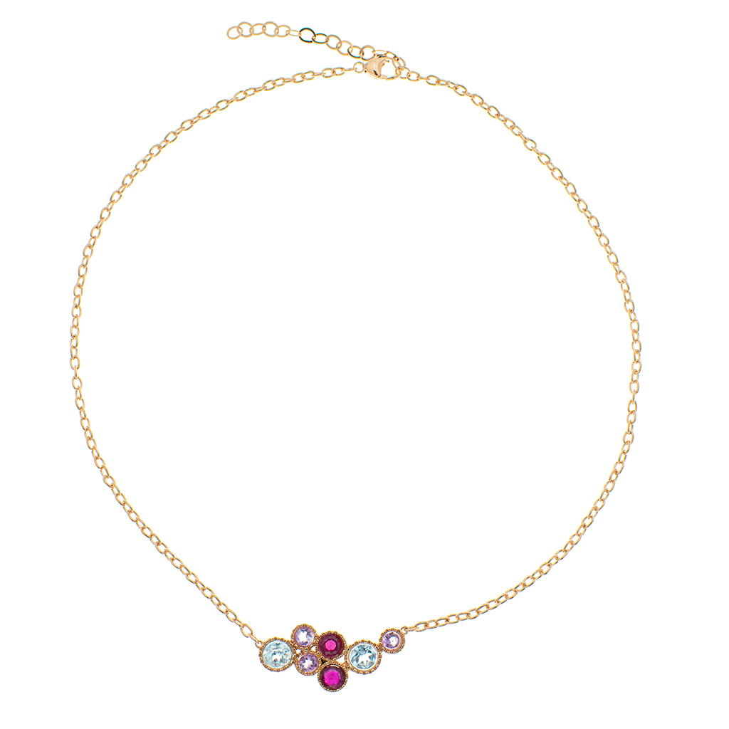 Girocolli in argento 925/ooo, pietre preziose
