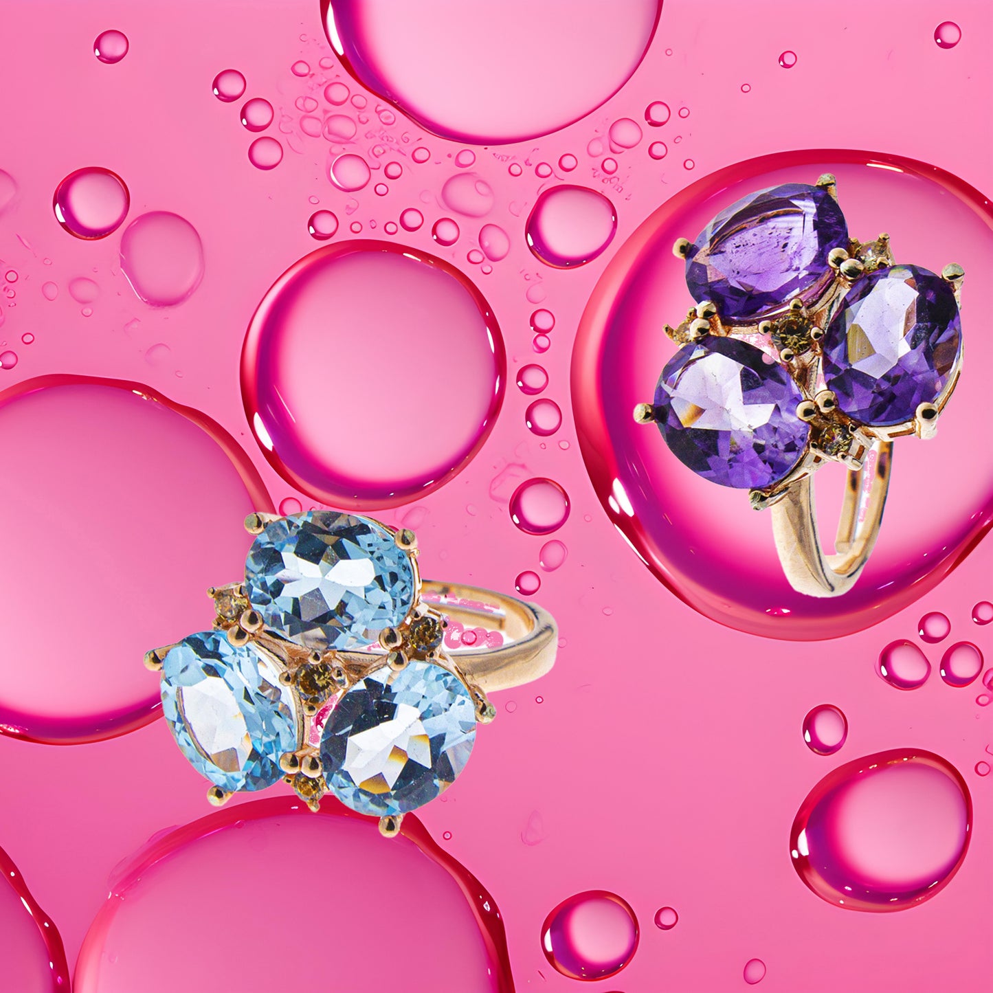 Anelli  in argento 925/ooo, pietre preziose
