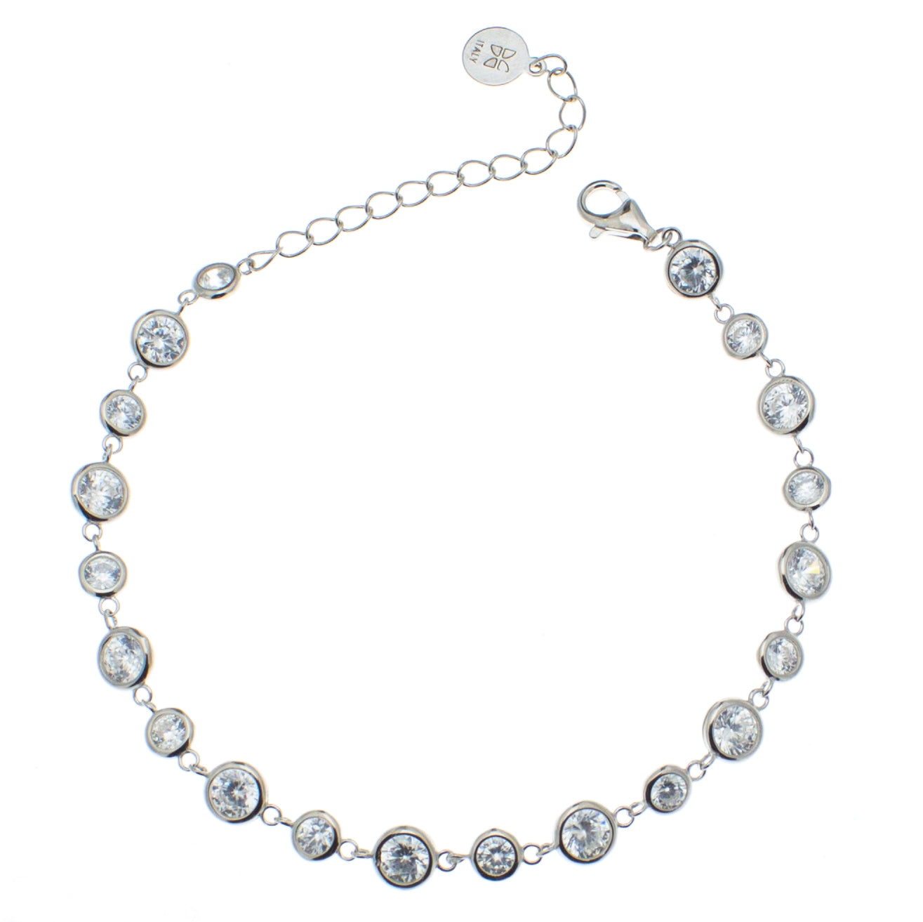 Braccialetto argento 925/ooo placcato rodio & Zirconi