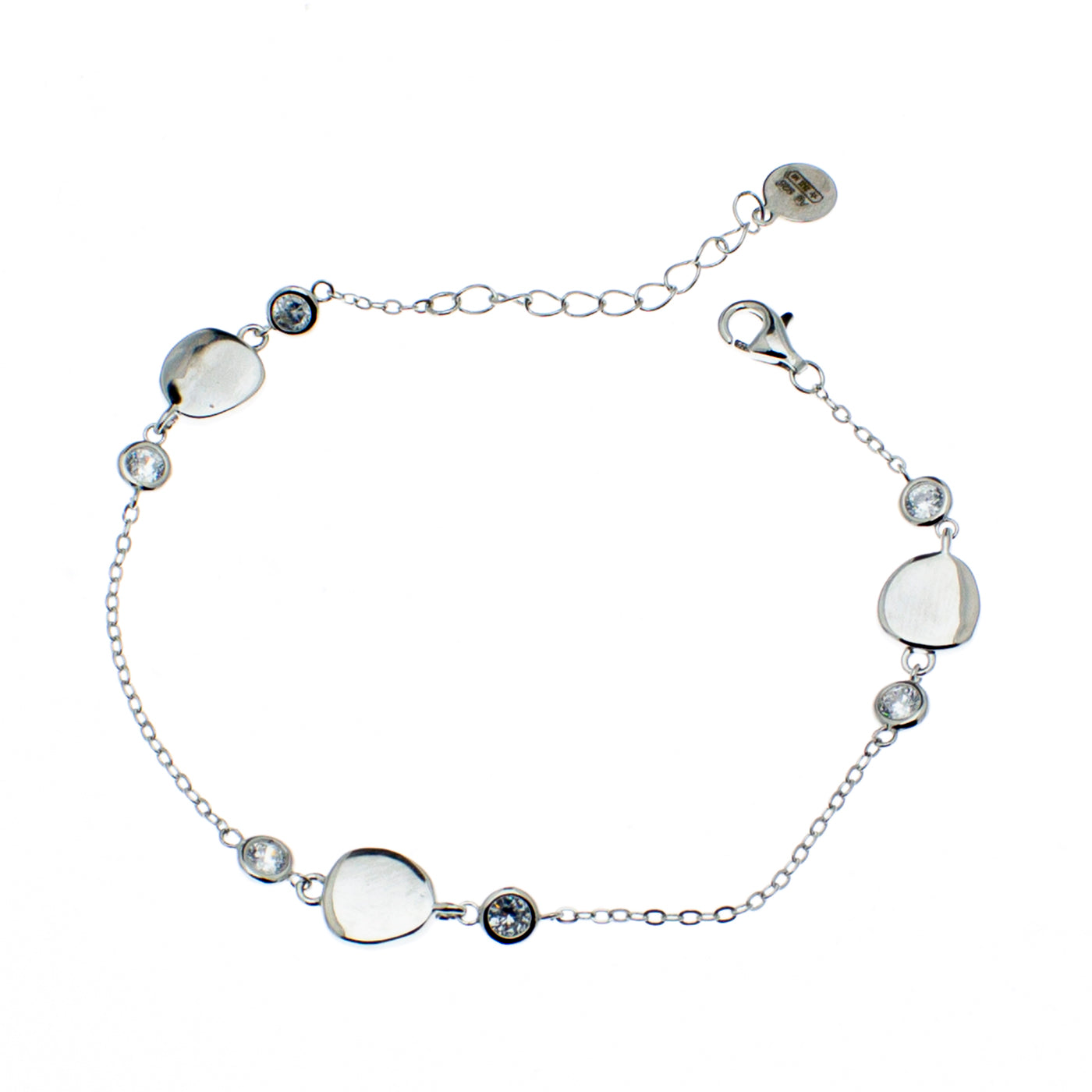 Braccialetto argento 925/ooo placcato rodio & Zirconi