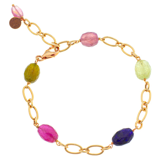 Braccialetto argento 925/ooo Zaffiri multi colore