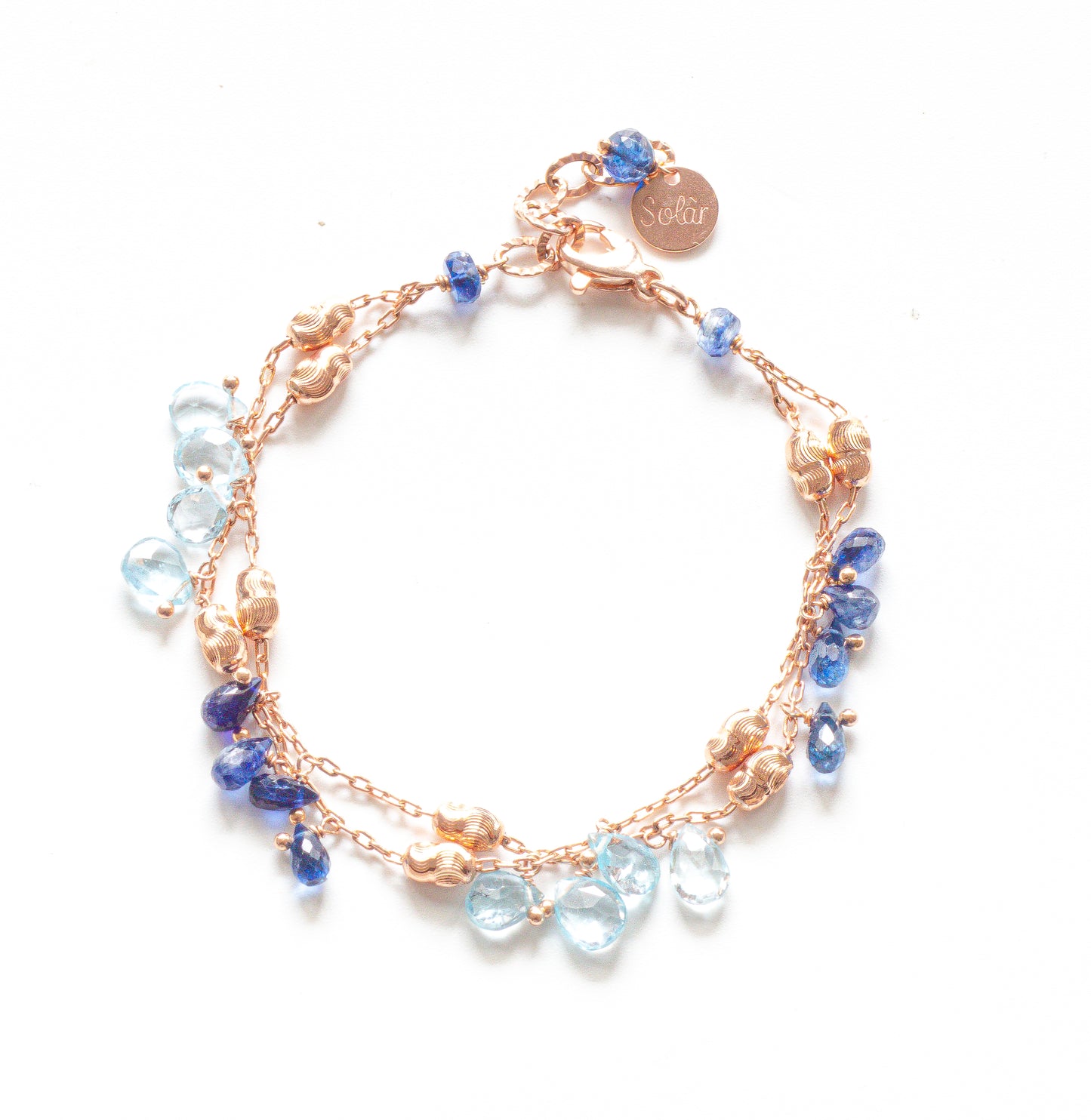 Braccialetto argento 925/ooo pietre di Topazio azzurro & Cianite