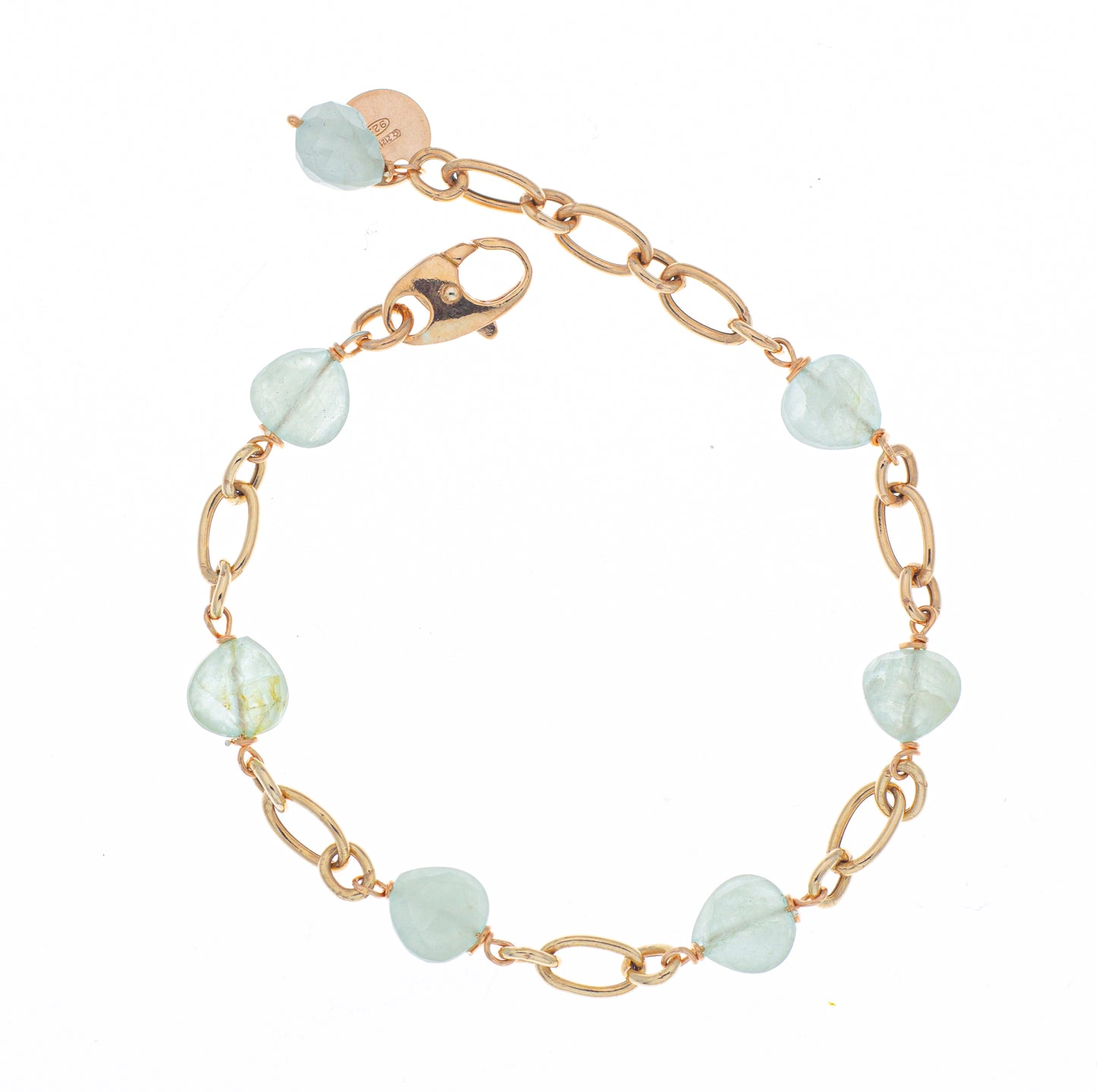 Braccialetto argento 925/ooo perle coltivate pietre di Acquamarina & Quarzi