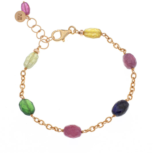 Braccialetto argento 925/ooo Zaffiri multi colore