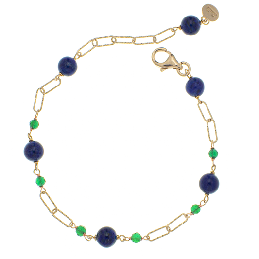 Braccialetto argento 925/ooo Lapis & Onice verde