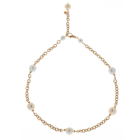 Collana girocollo argento 925/ooo perle coltivate