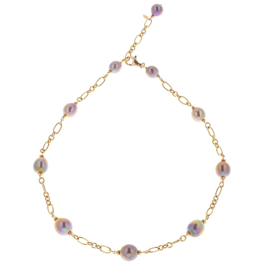 Collana girocollo argento 925/ooo perle coltivate