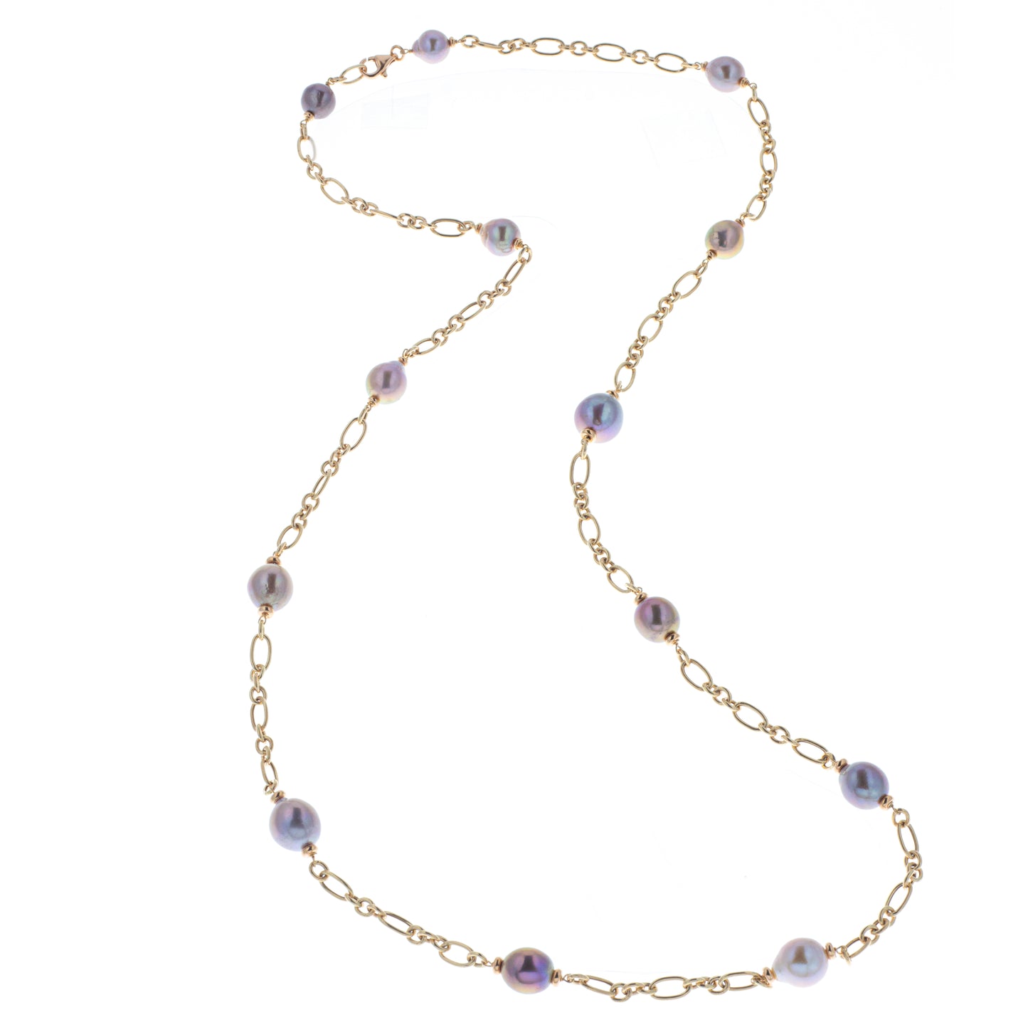 Collana argento 925/ooo placcato oro rosè, perle coltivate