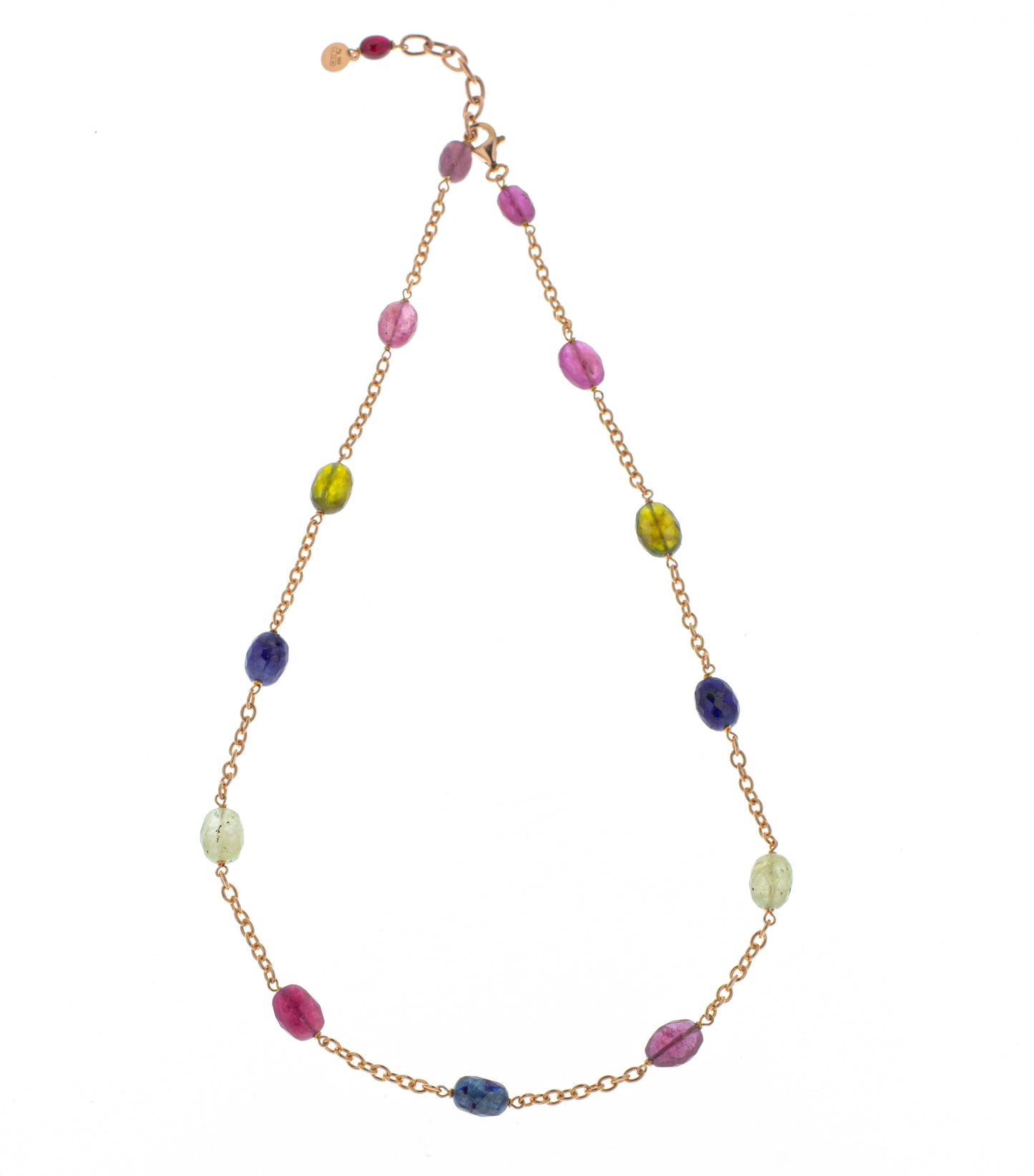 Collana girocollo argento 925/ooo Zaffiri multi colore