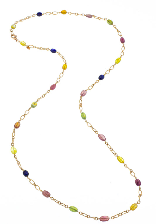 Collana girocollo argento 925/ooo Zaffiri multi colore