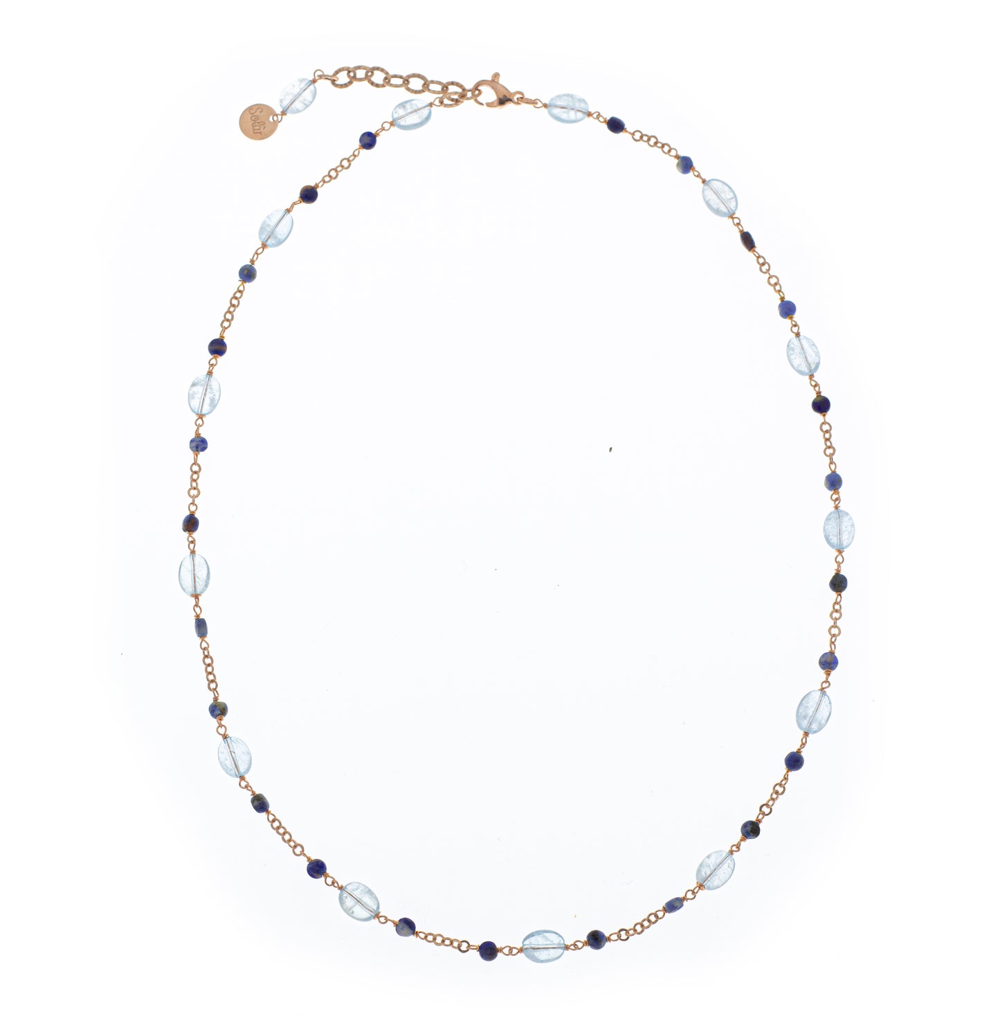 Collana girocollo argento 925/ooo pietre di Acquamarina