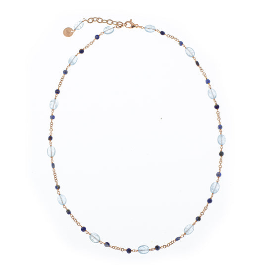 Collana girocollo argento 925/ooo pietre di Acquamarina