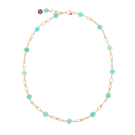 Collana girocollo argento 925/ooo pietre di Acquamarina