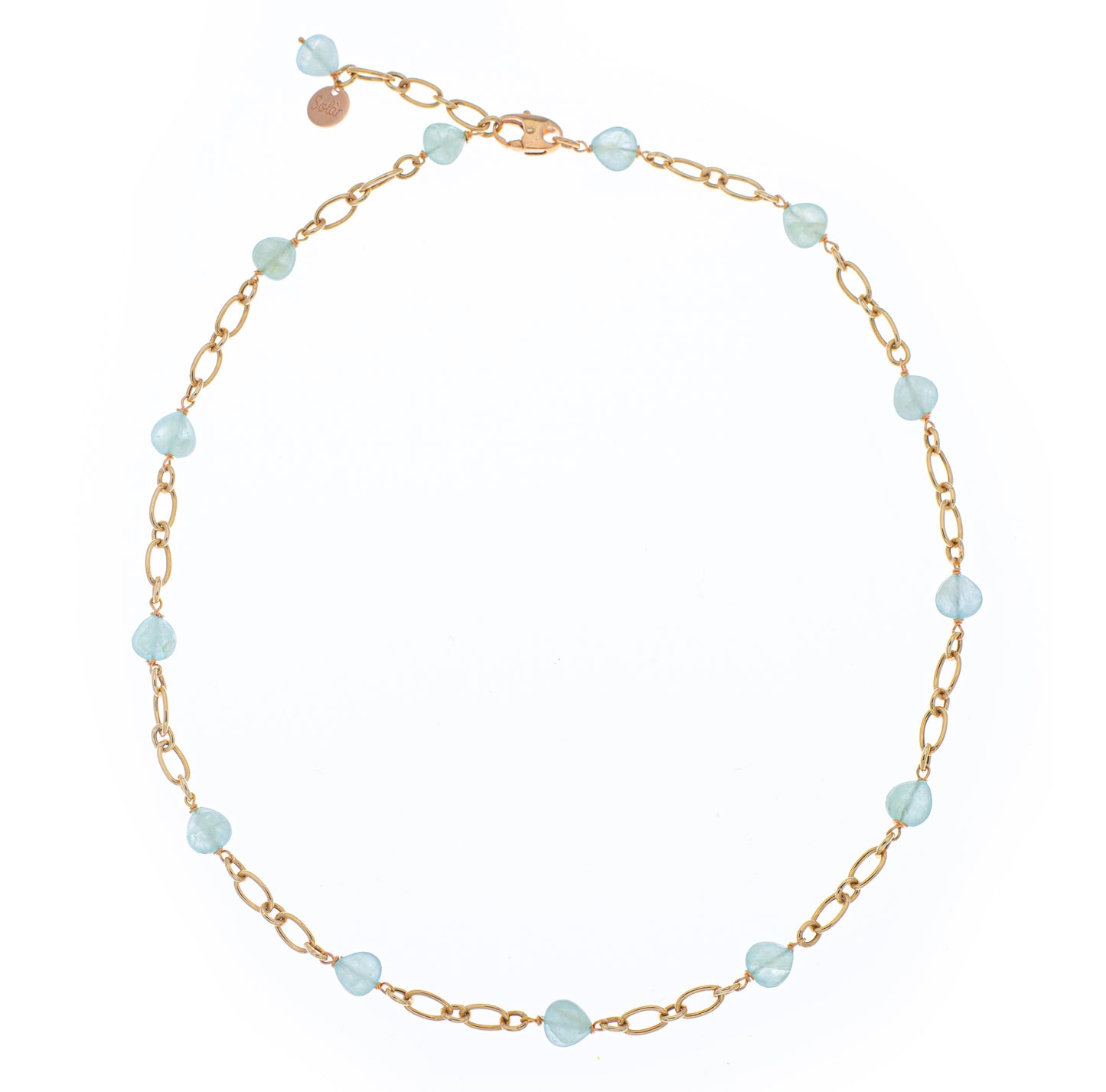 Collana girocollo argento 925/ooo pietre di Acquamarina
