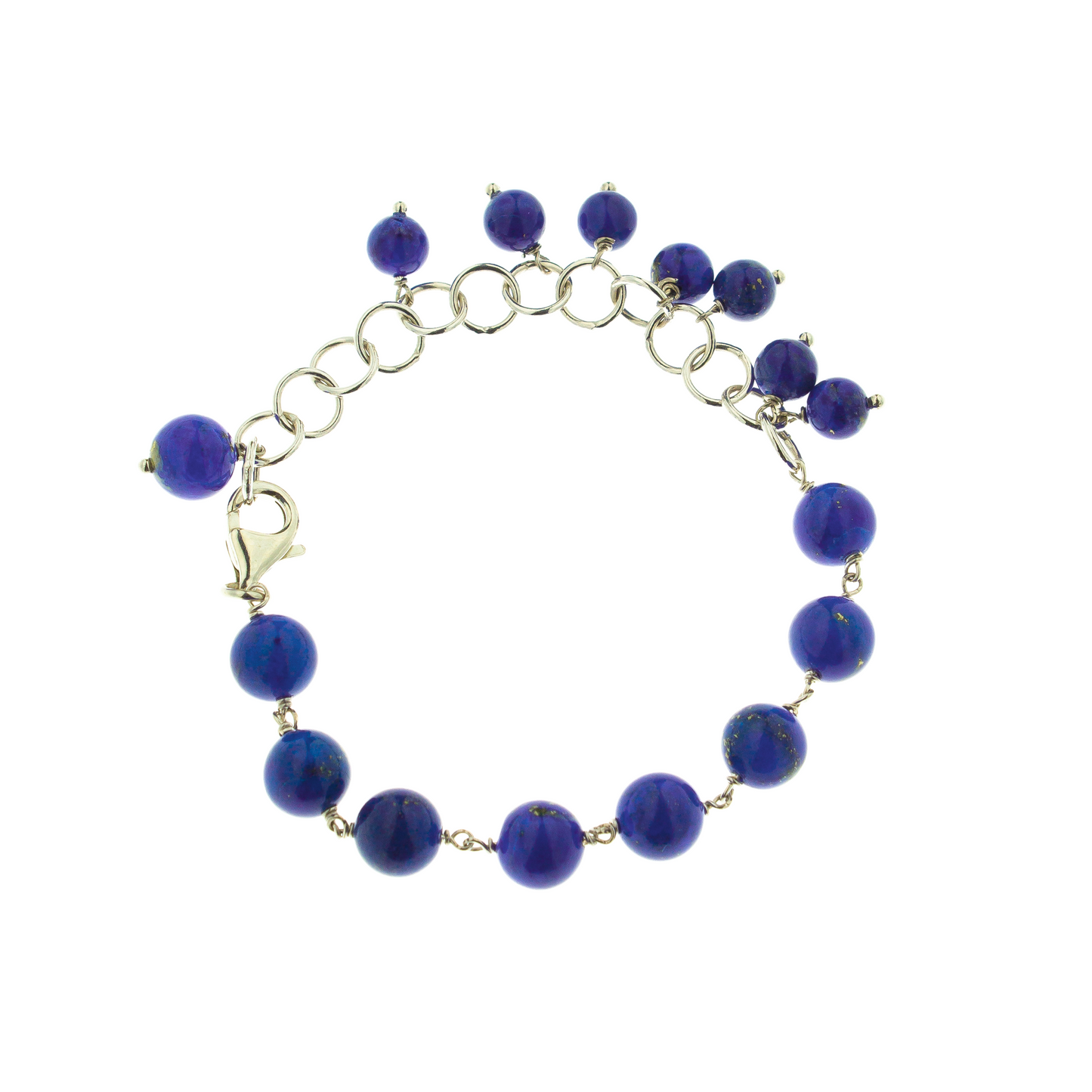 Bracciale in argento 925/ooo | Lapis Naturale | Rodio