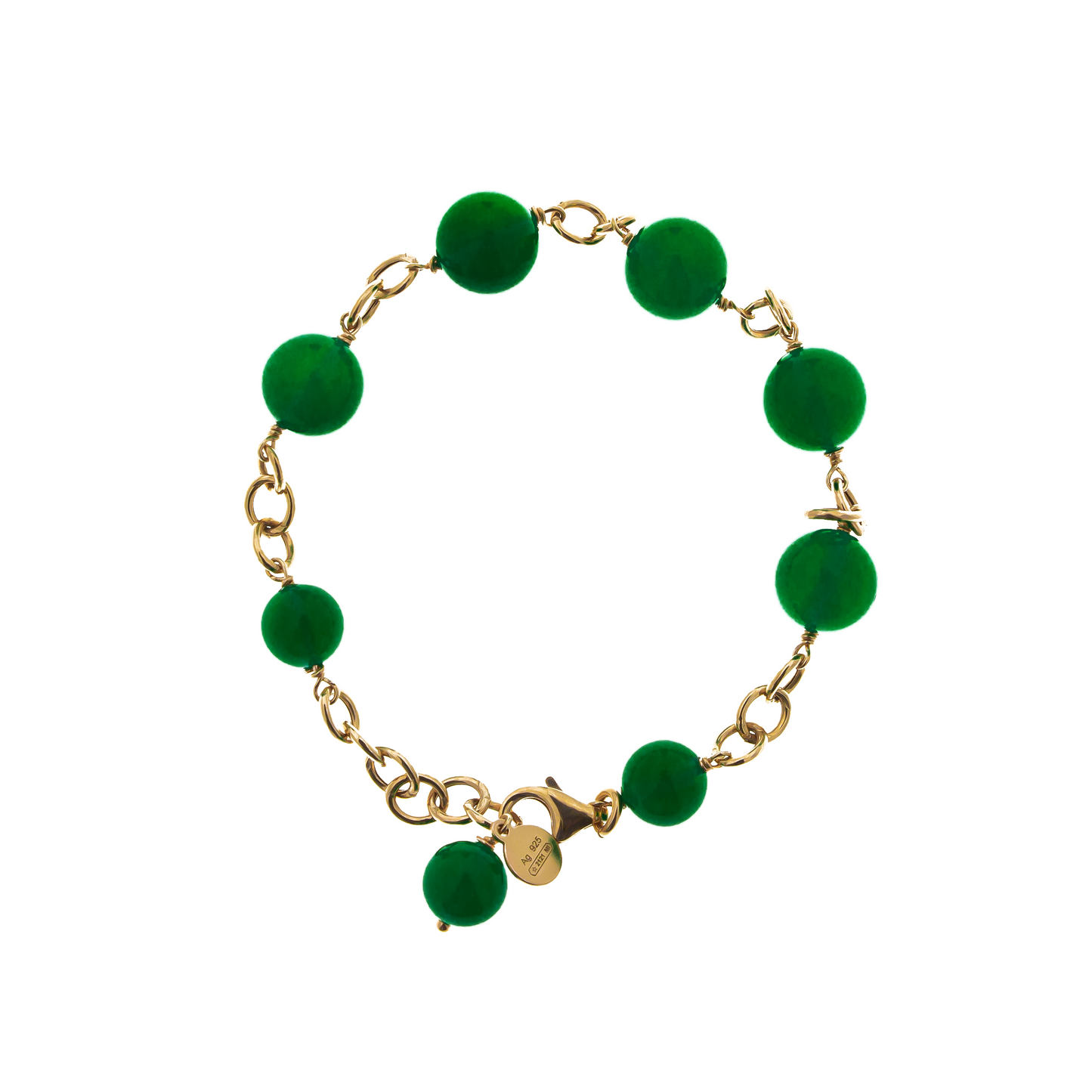 Bracciale in argento 925/ooo | Green Onyx naturale