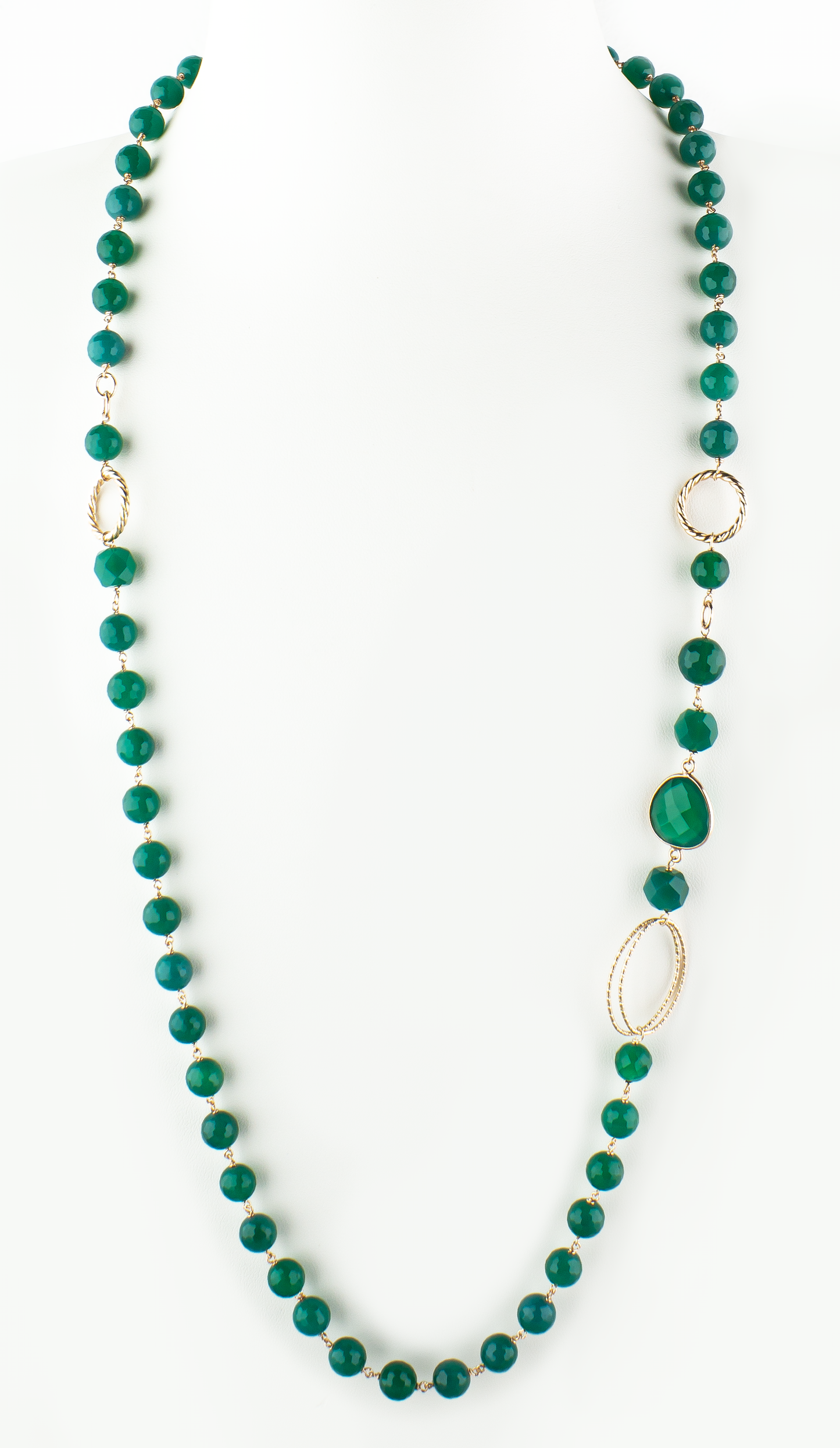 Collana in argento 925/ooo | Green Onyx naturale |