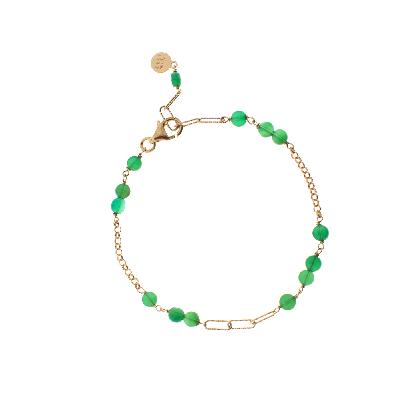 Bracciale in argento 925/ooo | Onice verde | Rosè