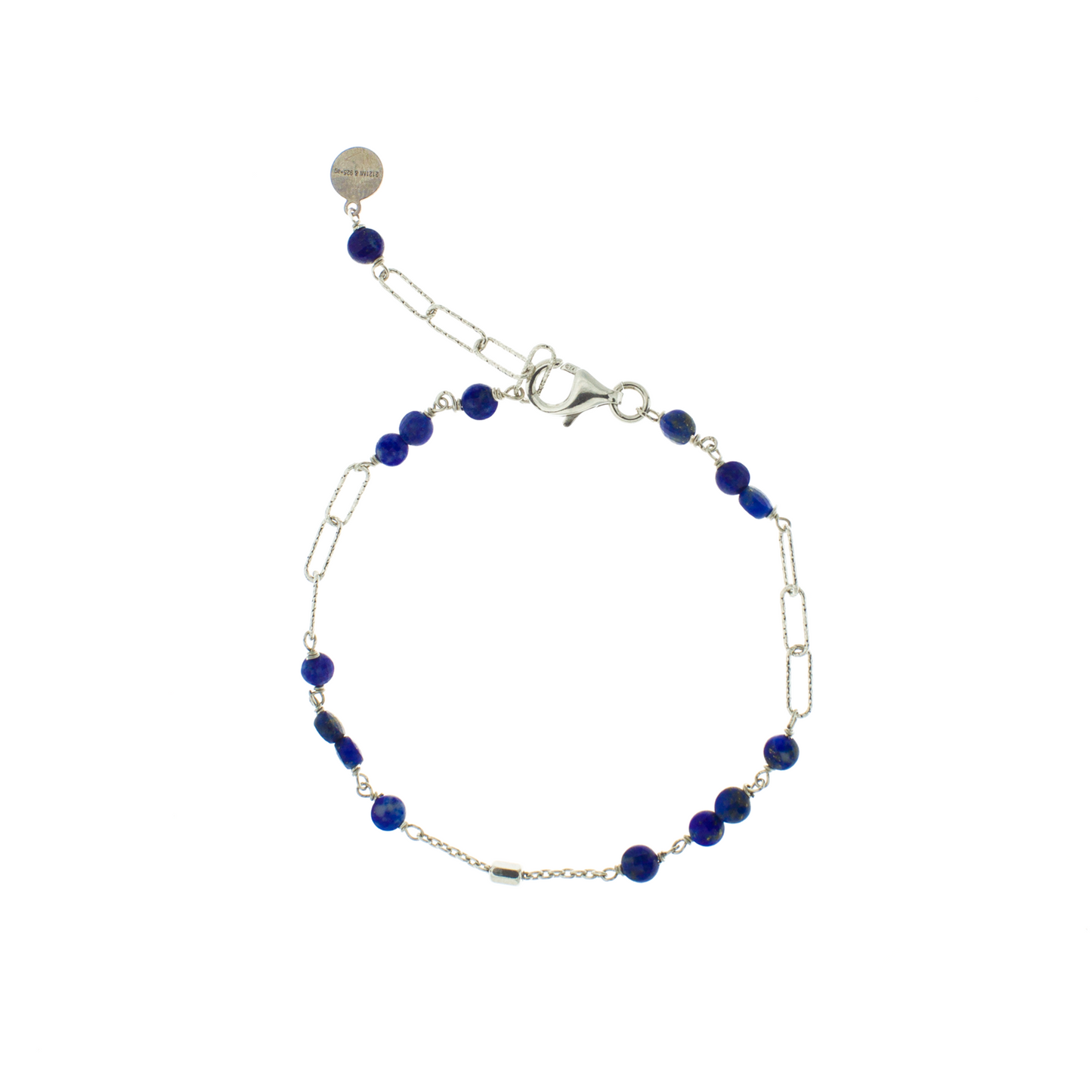 Bracciale in argento 925/ooo | Lapis Naturale | Rodio