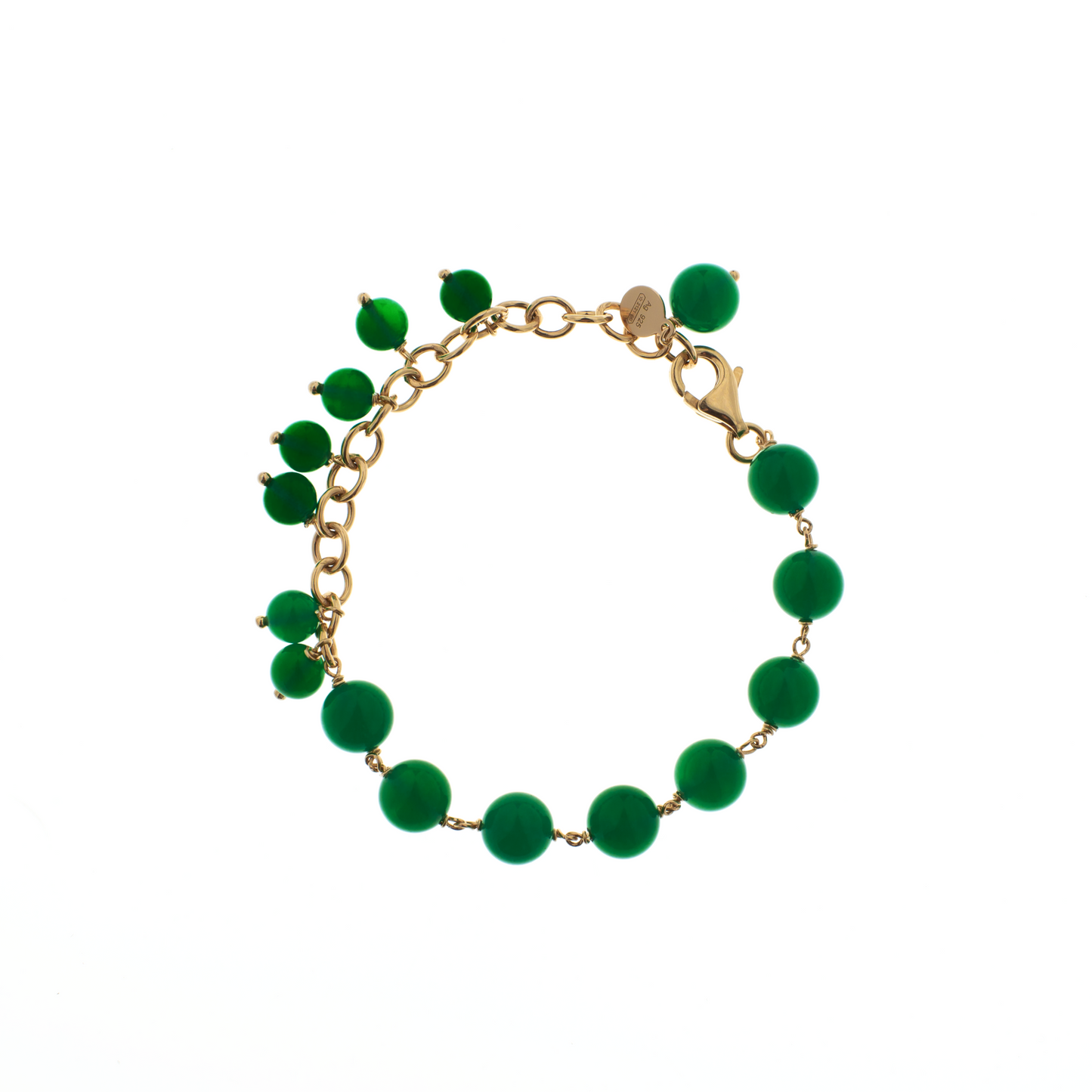 Bracciale in argento 925/ooo | Green Onyx naturale