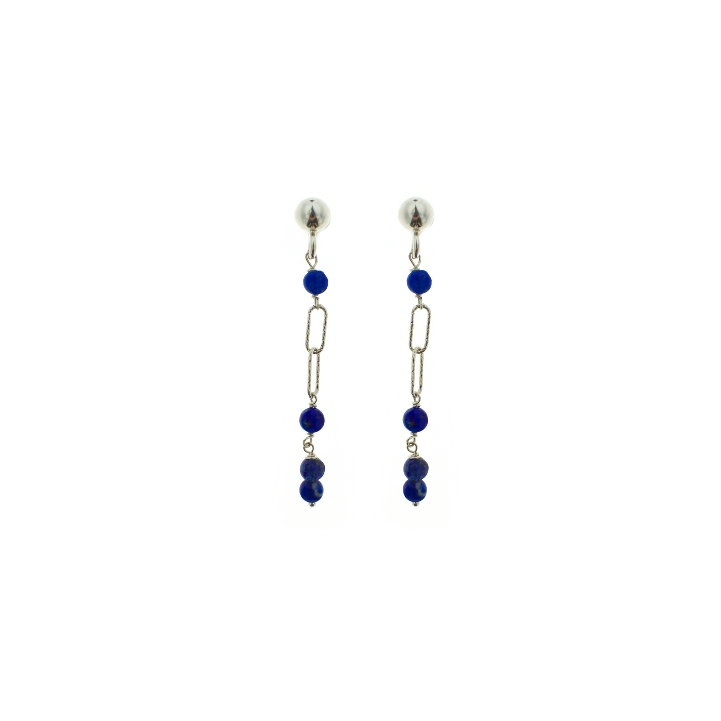 Orecchini in argento 925/ooo | Lapis Naturale | Rodio