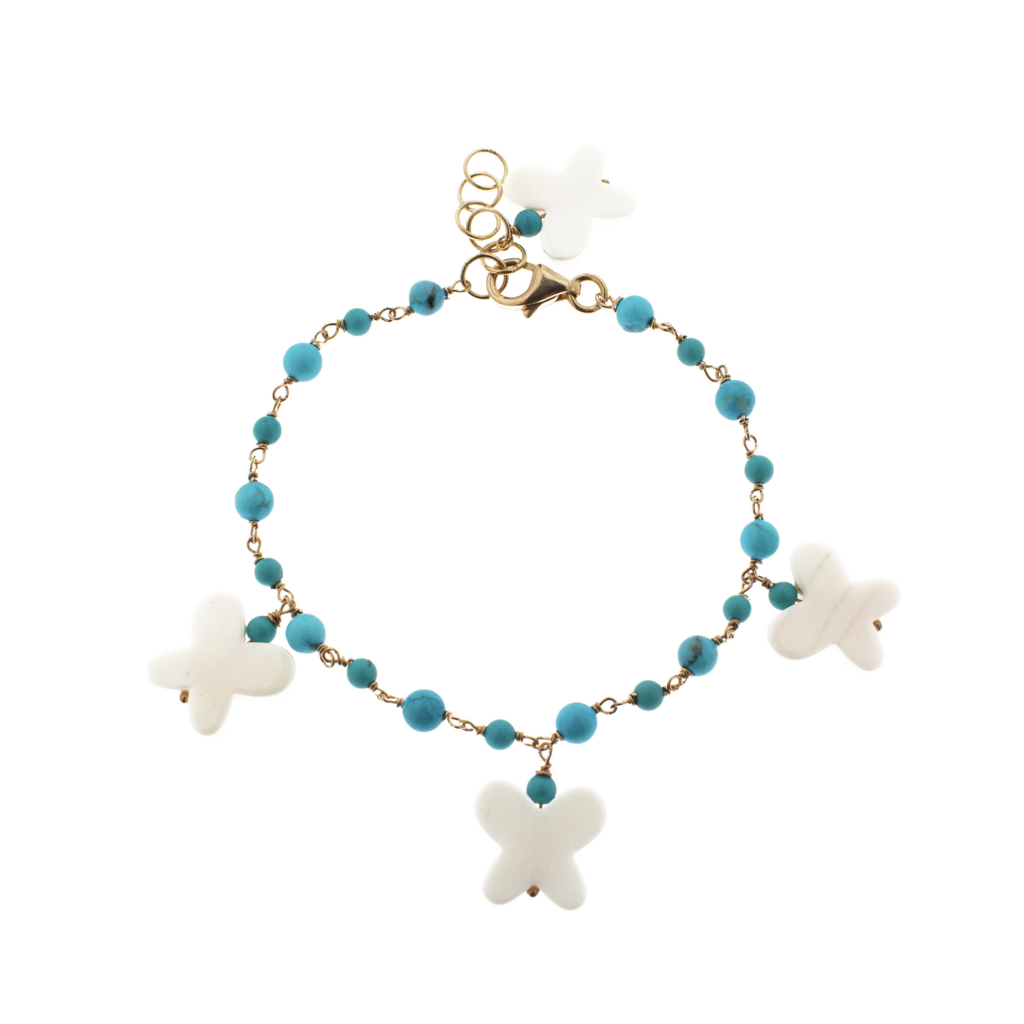 Bracciale in argento 925/ooo | Pasta di Turchese | turchese Cina | Conchiglia rosa