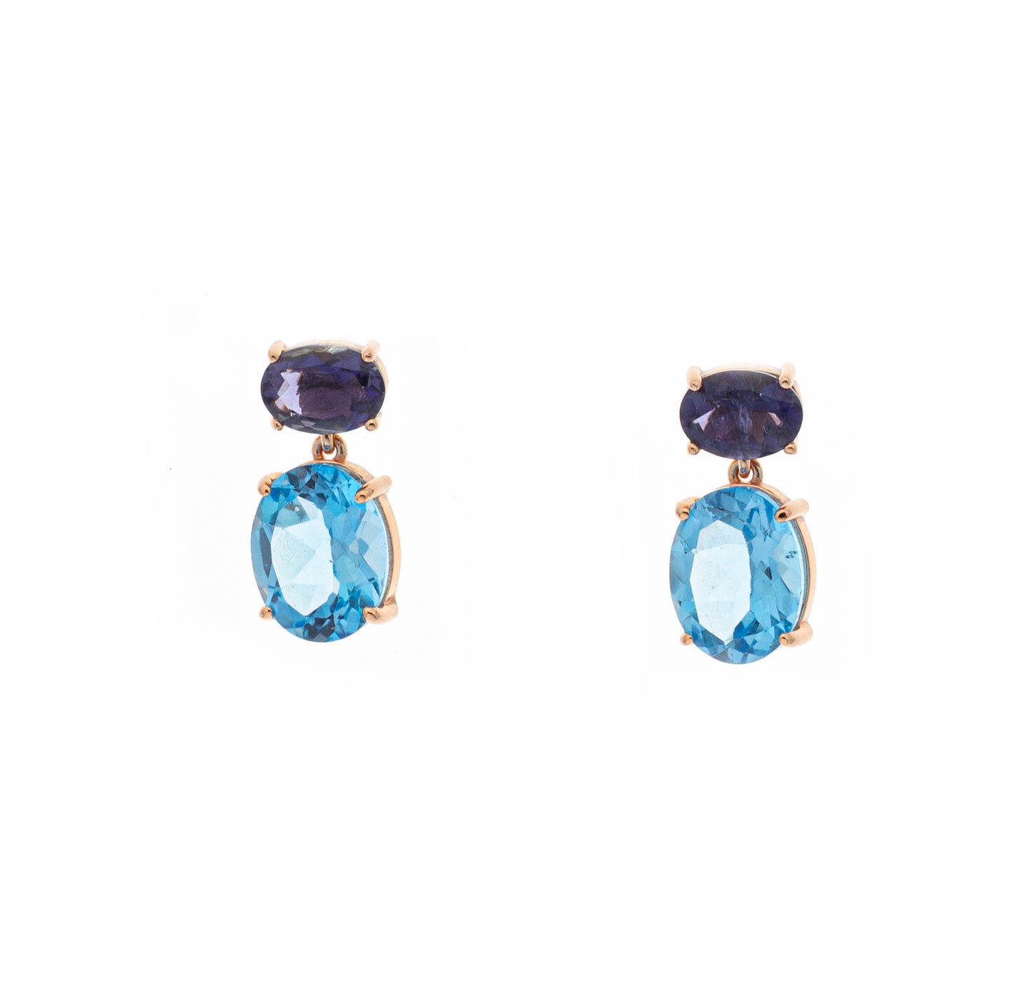 Orecchini in argento 925/ooo Quarzi e Rubini
