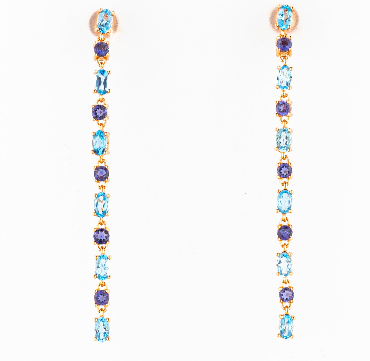 Orecchini in argento 925/ooo Topazi azzurri & Iolite