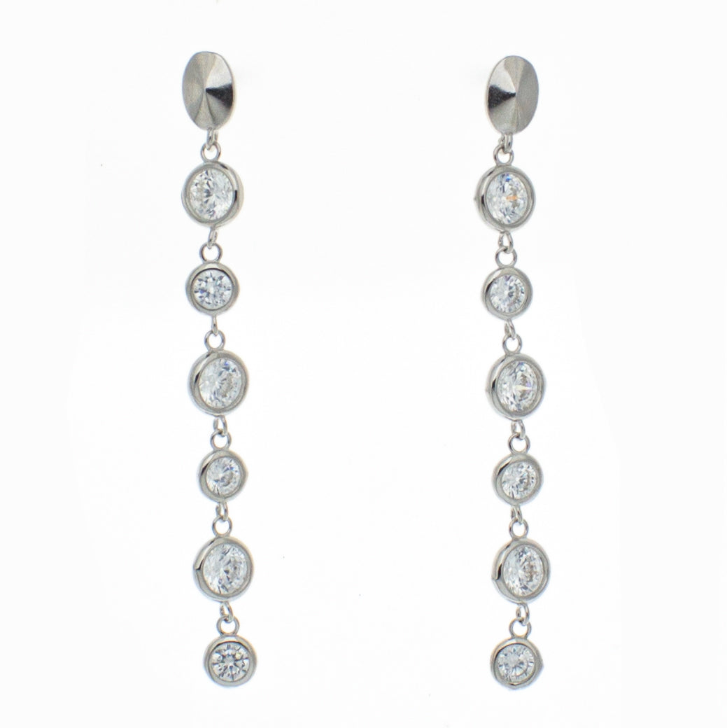 Orecchini in argento 925/ooo placcati rodio & zirconi