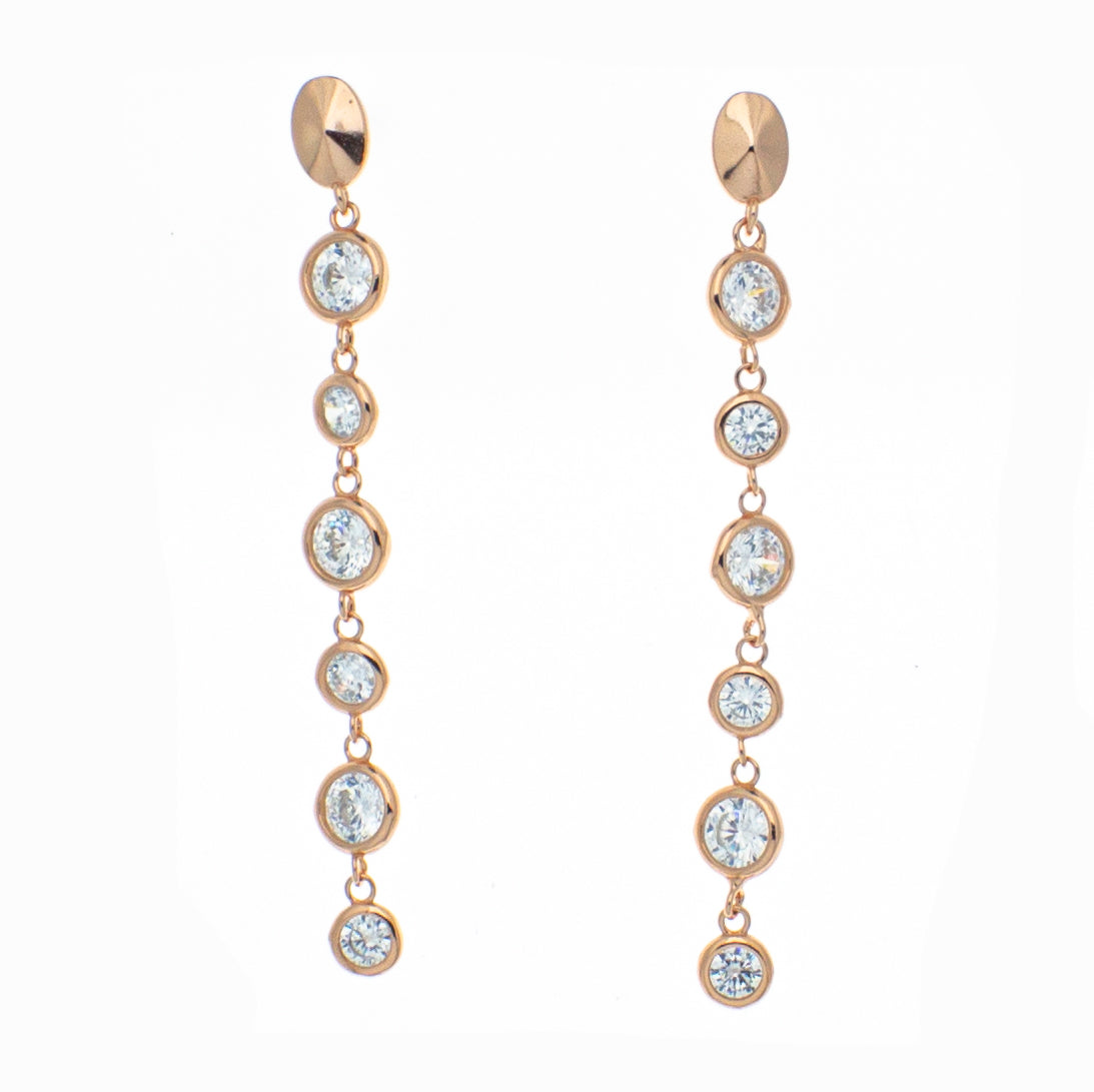 Orecchini in argento 925/ooo placcati rodio & zirconi