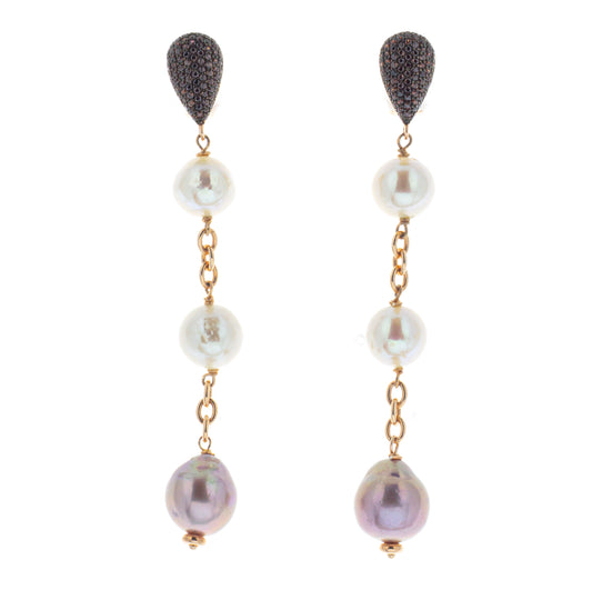 Paio orecchini argento 925/ooo perle coltivate