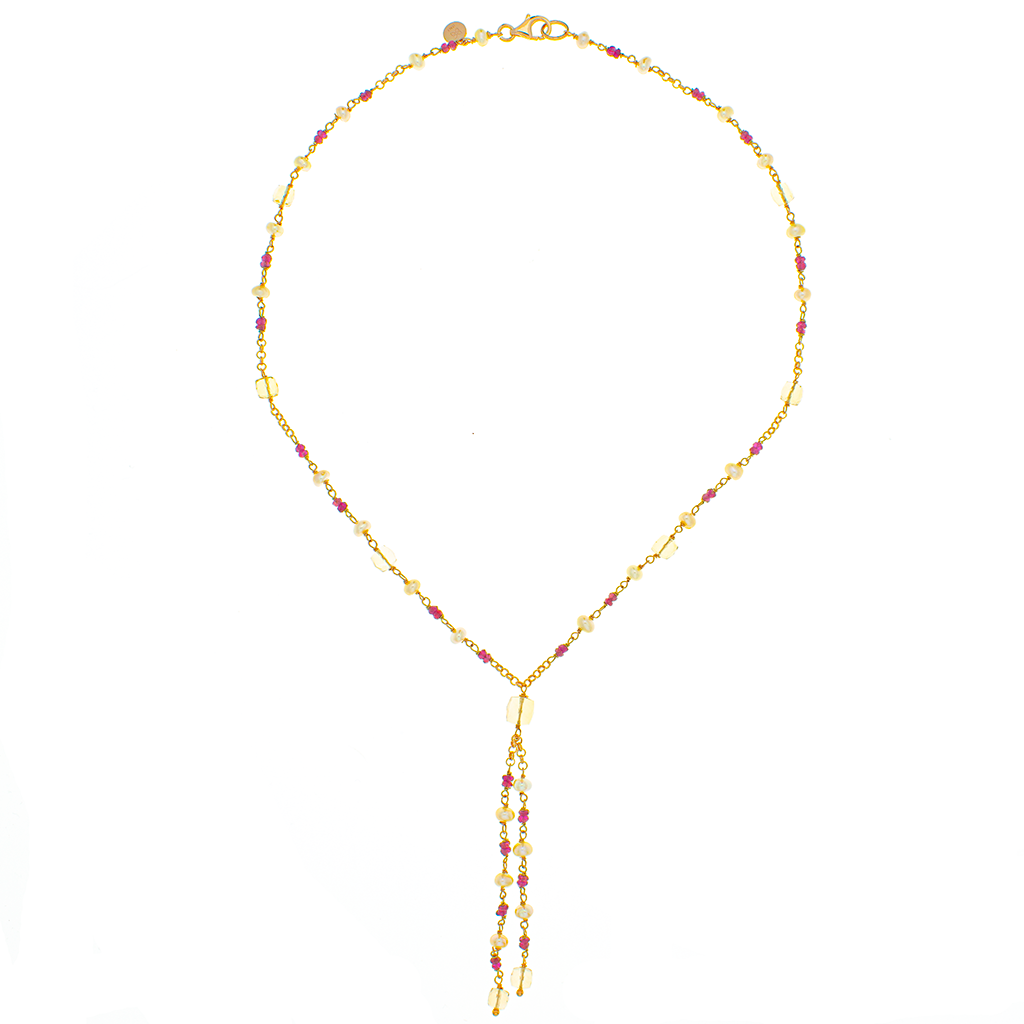 Collana in argento 925/ooo, pietre preziose