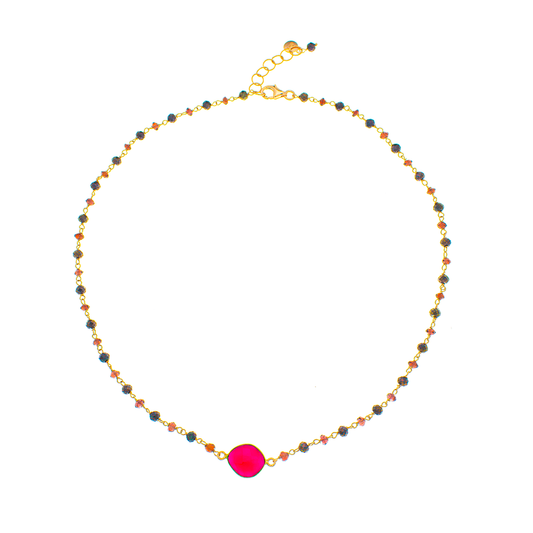 Collana in argento 925/ooo, pietre preziose