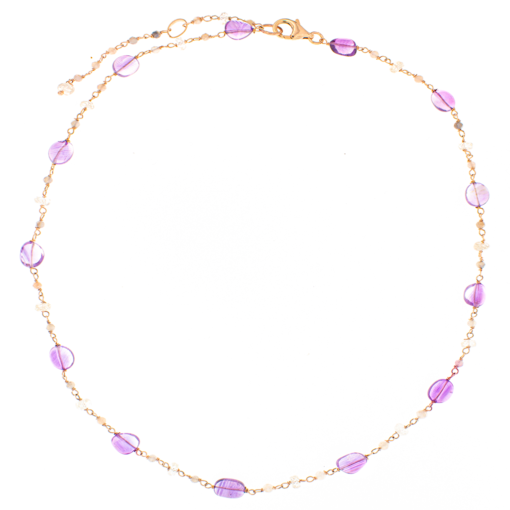 Collana in argento 925/ooo, pietre naturali