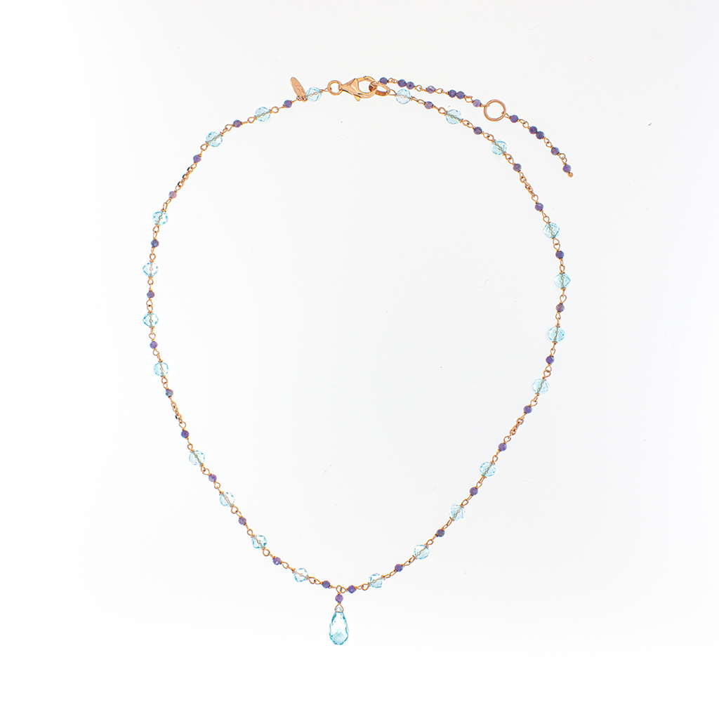 Collana in argento 925/ooo, pietre naturali