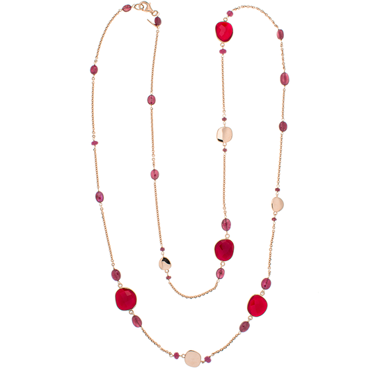 Collana in argento 925/ooo, pietre naturali