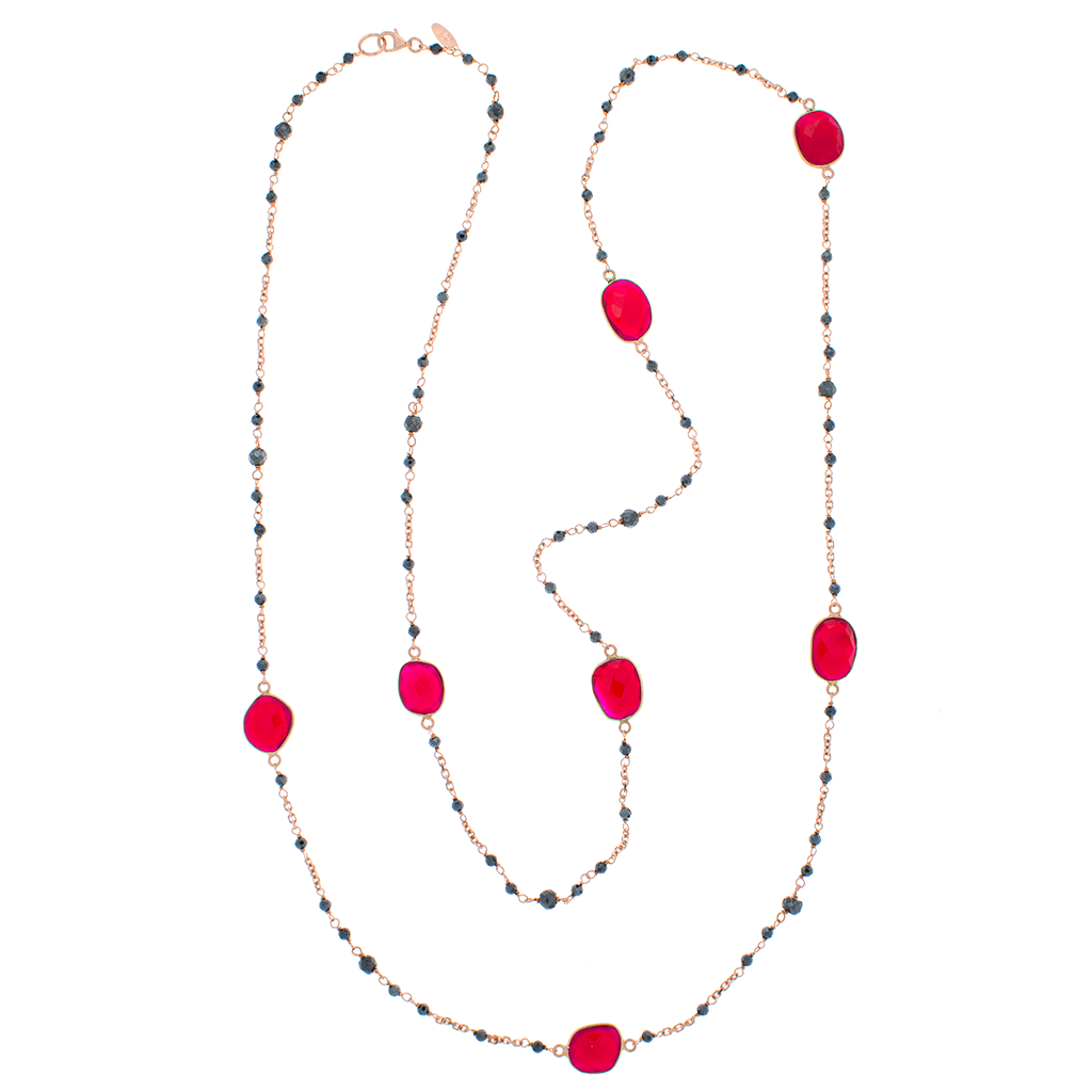 Collana in argento 925/ooo, pietre naturali