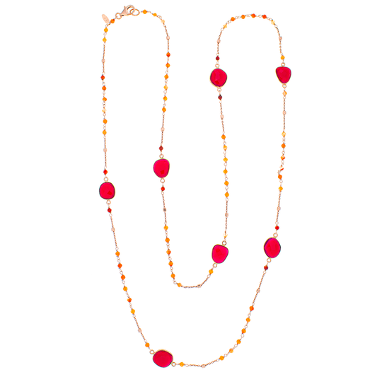 Collana in argento 925/ooo, pietre naturali